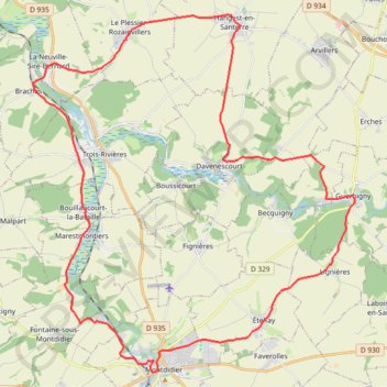 Les Trois Doms - Montdidier - Hangest GPS track, route, trail