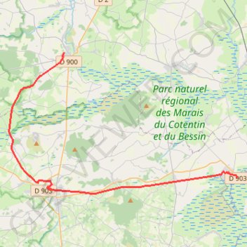 14 Chemin de Greville (Saint-Sauveur-le-Vicomte) - Route de Baupte (Auvers) GPS track, route, trail