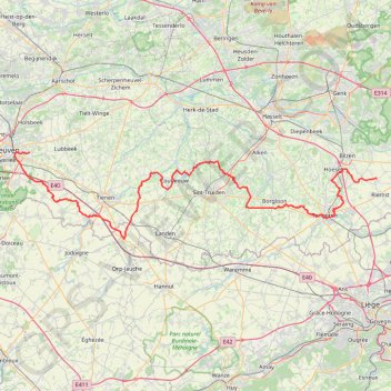 GR128 De RiemSaint à Aachen (Belgique) GPS track, route, trail