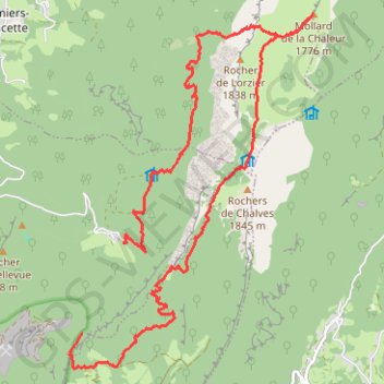 Rochers de Lorzier GPS track, route, trail