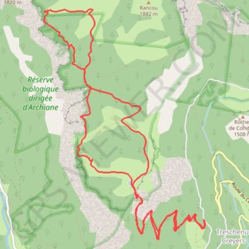 Têtes de l'Agnelet dans le Vercors Sud GPS track, route, trail