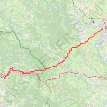 Roanne - Thiers GPS track, route, trail