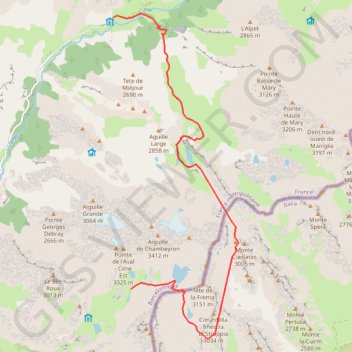 Maljasset-Refuge du Chambeyron GPS track, route, trail