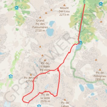 Pic de la Sède (vallée du Lutour) GPS track, route, trail
