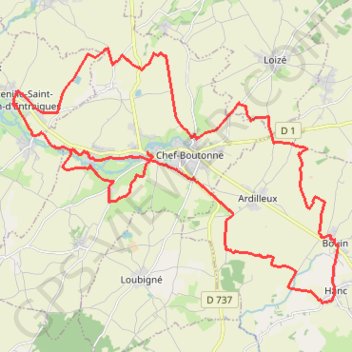 Chef Boutonne 41 kms GPS track, route, trail
