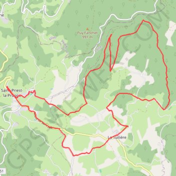 Saint Priest La Prugne GPS track, route, trail