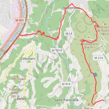 Carros-le-Neuf - Nice (Grande Traversée des PréAlpes) GPS track, route, trail