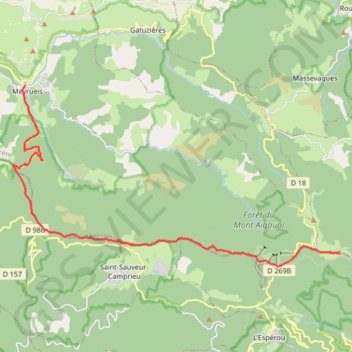 Descente Mont Aigoual - Meyrueis GPS track, route, trail