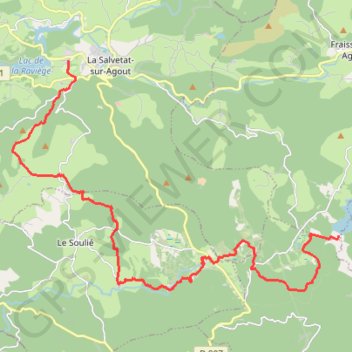 Grande Traversée de l'Hérault - itinéraire Nord - du Lac de Vésoles au Lac de la Raviège GPS track, route, trail