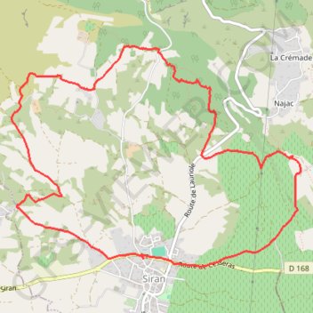 Siran - campagne de Centeilles - bois de La Martelle GPS track, route, trail