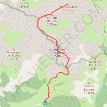 Mont mounier a depart de Valberg GPS track, route, trail