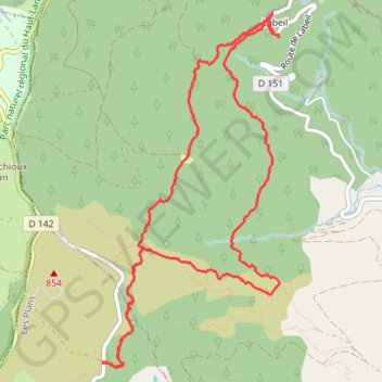 Forêt de l'Escandorgue et le cirque de Labeil GPS track, route, trail
