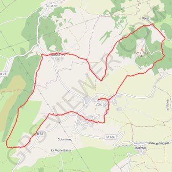 Randonnée autour de Vodable - Puy d'Ysson GPS track, route, trail