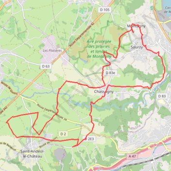 Montagny Saint Andéol GPS track, route, trail