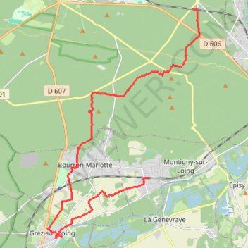 De Thomery à Montigny-sur-Loing GPS track, route, trail