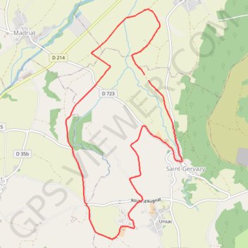 Rando St Gervazy, petite balade tranquille GPS track, route, trail