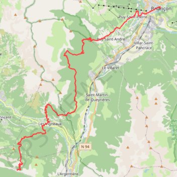 Briançon-vallon de Fournel GPS track, route, trail