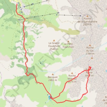 Roche Noire (Cerces) : Versant SW GPS track, route, trail