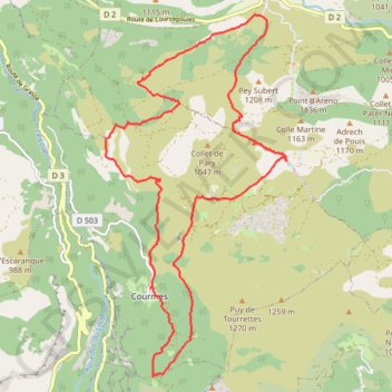 Courmes - Plateau de Saint-Barnabé GPS track, route, trail