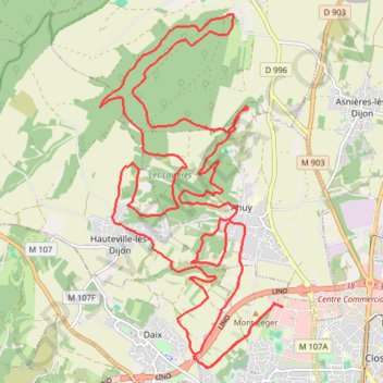 Autour de Dijon GPS track, route, trail
