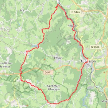 Boucle vélo N°42 - de la Beauze à la Creuse GPS track, route, trail
