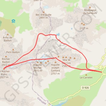 Aiguilles de l'argentière GPS track, route, trail