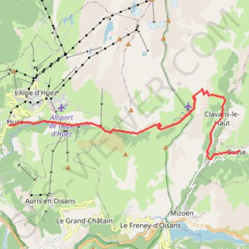Tour des Écrins, de Huez à Besse GPS track, route, trail