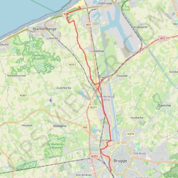 Van Sint-Michiels naar Blankenberge GPS track, route, trail