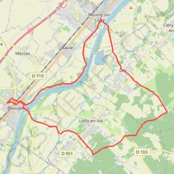 Beaugency - Lailly - Dry - Meung GPS track, route, trail