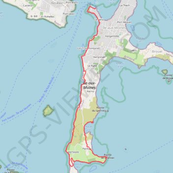 Île aux moines GPS track, route, trail