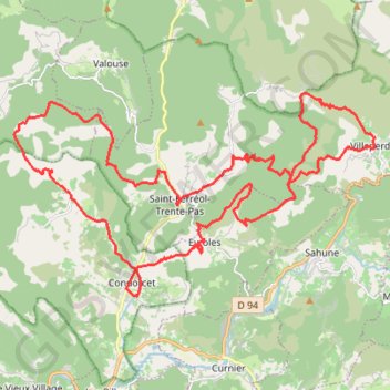 Balade à Saint-Ferréol-Trente-Pas GPS track, route, trail