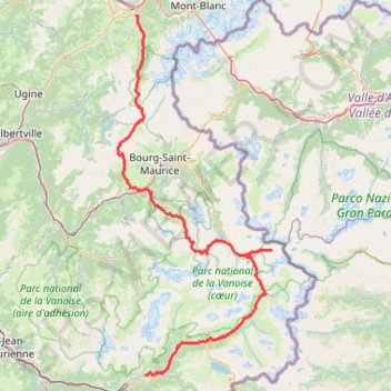 Modane - Saint-Gervais GPS track, route, trail