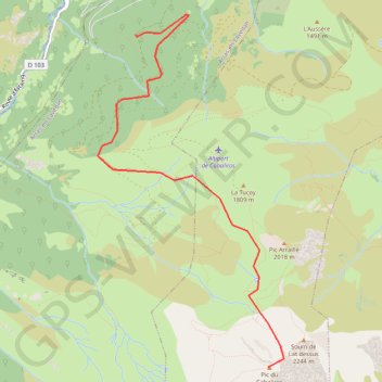 Pic du Cabaliros depuis Sireix GPS track, route, trail