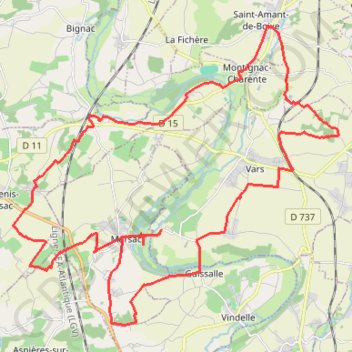 Marsac 37 40 kms bis GPS track, route, trail