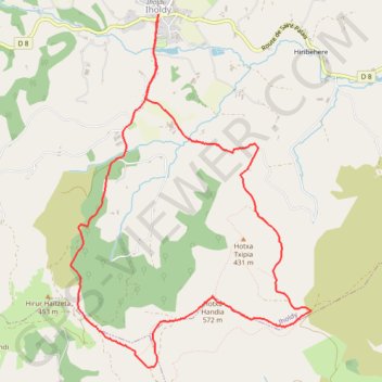 Hocha Handia depuis le village d' Iholdy GPS track, route, trail