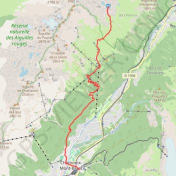 Traversée des Aiguilles Rouges : Lac Blanc - Chamonix GPS track, route, trail