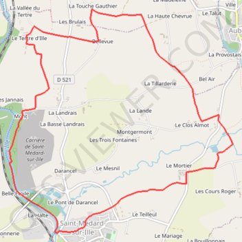 Sentier de Saint-Médard-sur-Ille GPS track, route, trail