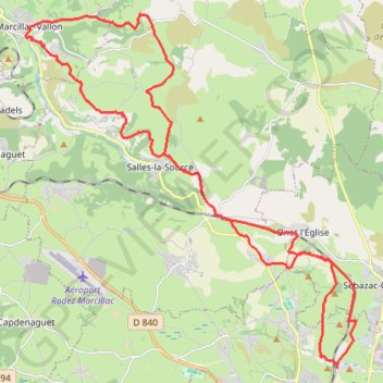 D'Onet-le-Château à Macillac GPS track, route, trail