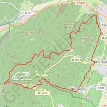 Châtenois - HK 20,4 km 680D+ 28-DEC-17 GPS track, route, trail