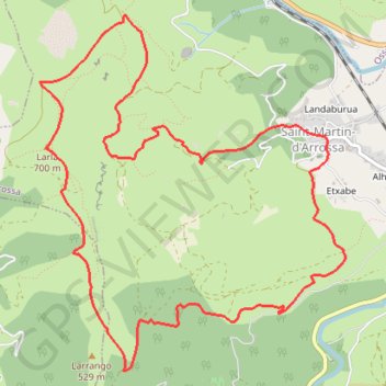 Le Larla en boucle depuis Saint-Martin-d'Arrossa GPS track, route, trail