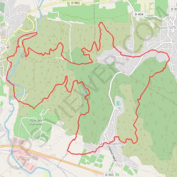 Saint-Maximin et la vallée d'Eure GPS track, route, trail