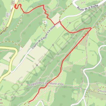 Le Mont Thou depuis Poleymieux-au-Mont-d'Or GPS track, route, trail