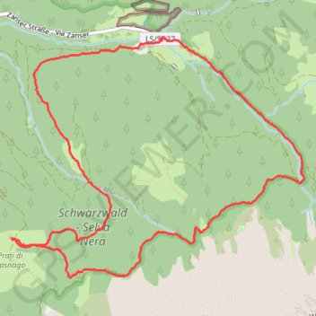 Dolomites (Südtyrol) près de Saint Maddalena GPS track, route, trail