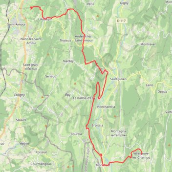 Villeneuve-lès-Charnod - Saint-Amour GPS track, route, trail