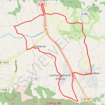 Locmaria-Grand-Champ-Locqueltas vélopromenade n°4 GPS track, route, trail