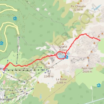 Col de la Petite Vaudaine depuis le Recoin de Chamrousse GPS track, route, trail