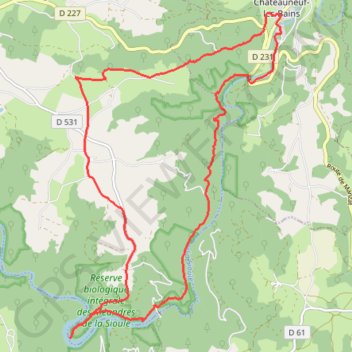 Les gorges de la Sioule - Saint-Gervais-d'Auvergne GPS track, route, trail