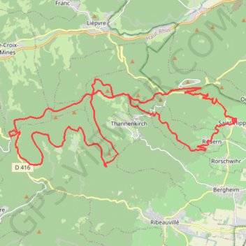 Croix Ribeauvillé - Saint-Hippolyte GPS track, route, trail
