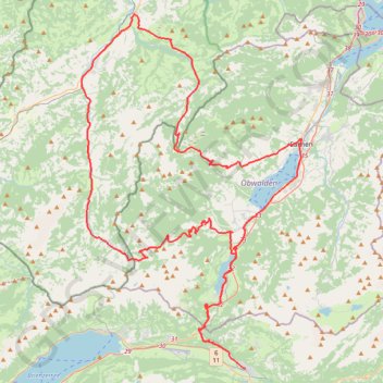Glaubenberg par Sarnen, vallée puis Glaubenbielen pass GPS track, route, trail