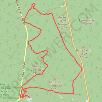 Fontainebleau Belle Croix GPS track, route, trail